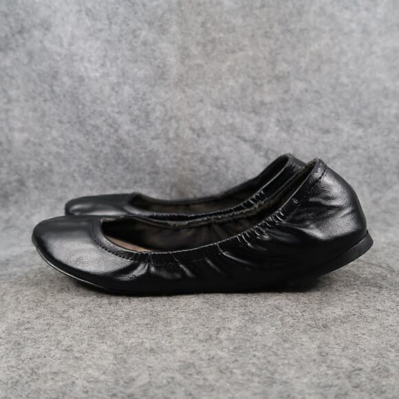 Faded Glory Shoes Womens 8.5 Ballet Flats Scrunch Round Toe Black Memory Foam - Picture 4 of 11